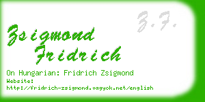 zsigmond fridrich business card